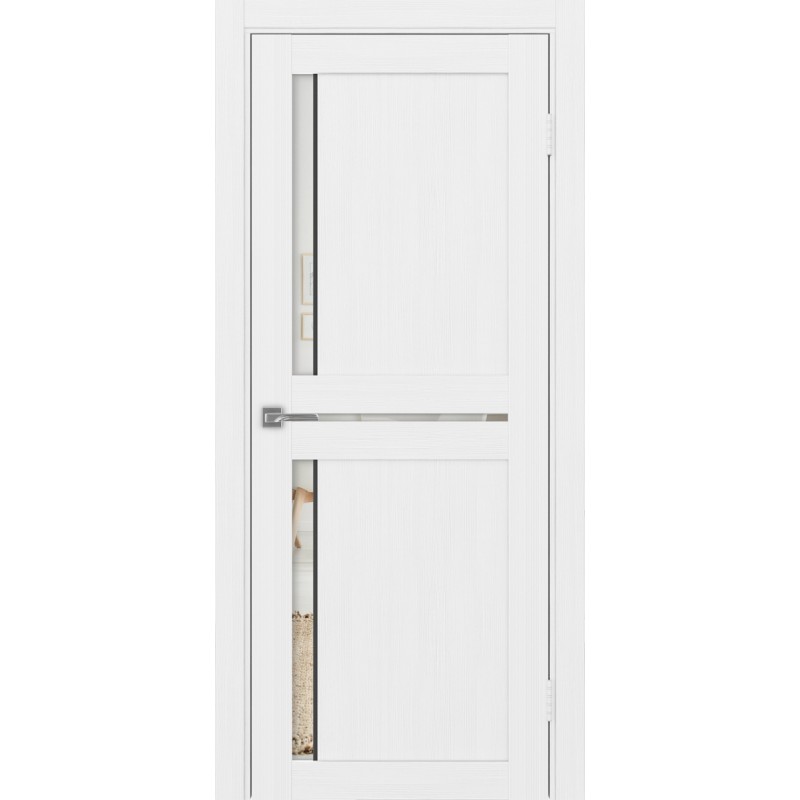 Межкомнатная дверь Турин 523.221 АПП молдинг SB, цвет белый лёд, заполнение Зеркало/Зеркало, размер 200*80 см.