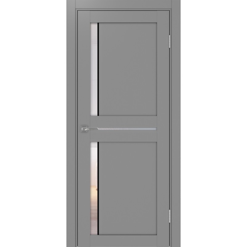 Межкомнатная дверь Турин 523.221 АПС молдинг SB, цвет серый, заполнение Прозрачное, размер 200*80 см.