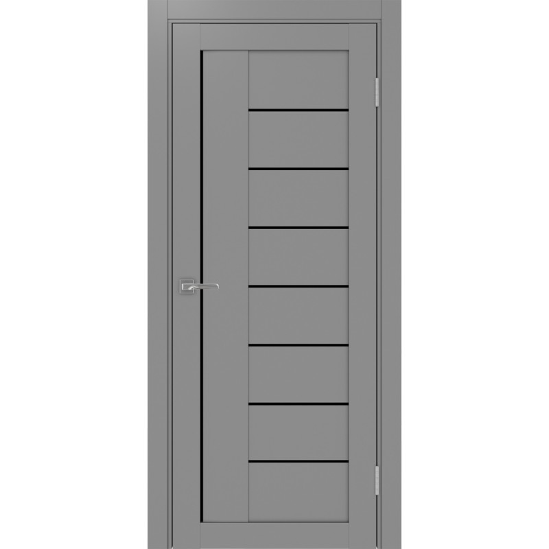 Межкомнатная дверь Турин 524.21, цвет серый, заполнение LACчерный, размер 200*80 см.