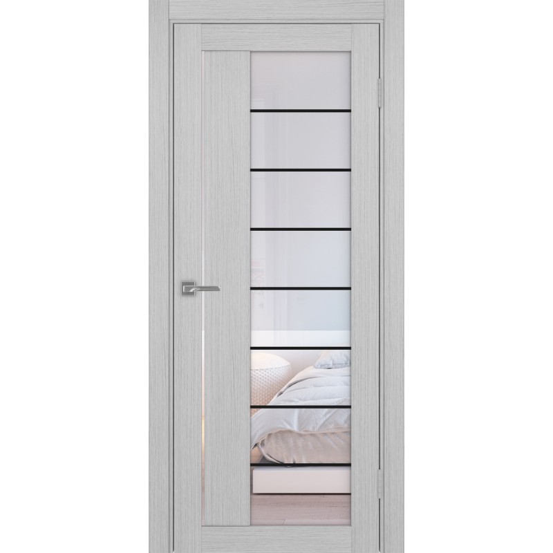 Межкомнатная дверь Турин 524.22 АСС молдинг SB, цвет дуб серый FL, заполнение Прозрачное, размер 200*80 см.