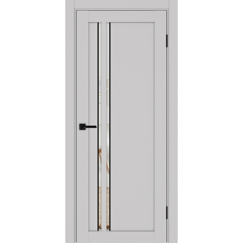 Межкомнатная дверь Турин 525.121 АПС молдинг SB, цвет пепельный, заполнение Зеркало, размер 200*80 см.