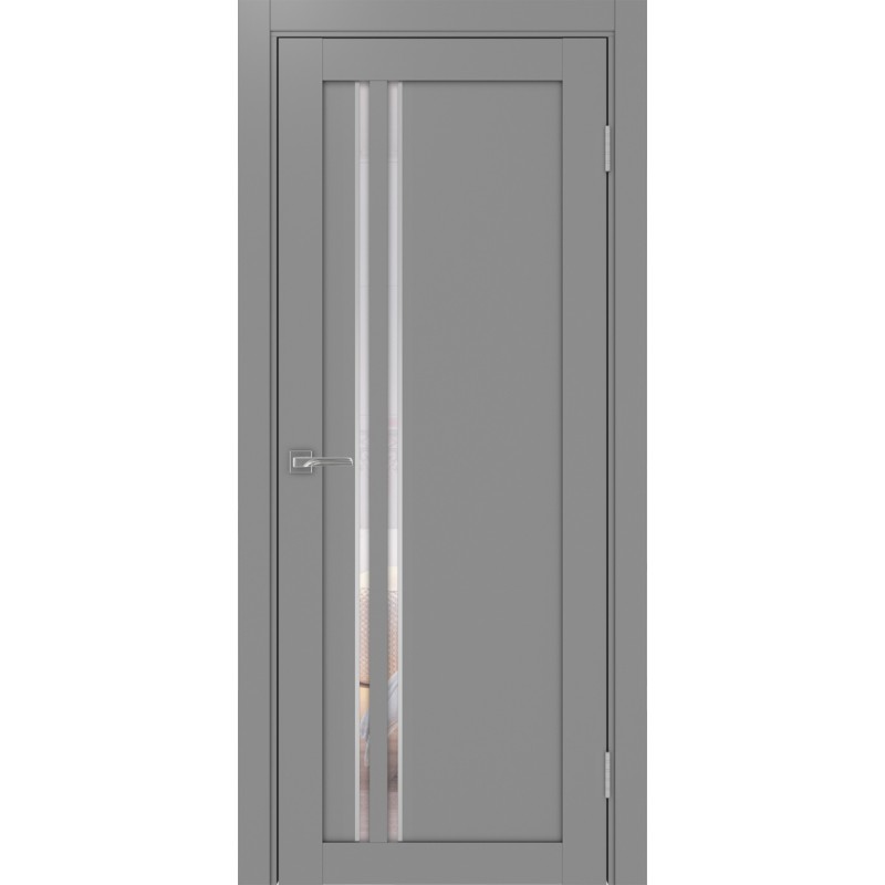 Межкомнатная дверь Турин 525.121 АПС молдинг SC, цвет серый, заполнение Прозрачное, размер 200*80 см.