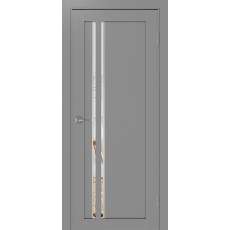 Межкомнатная дверь Турин 525.121 АПС молдинг SC, цвет серый, заполнение Зеркало, размер 200*80 см.