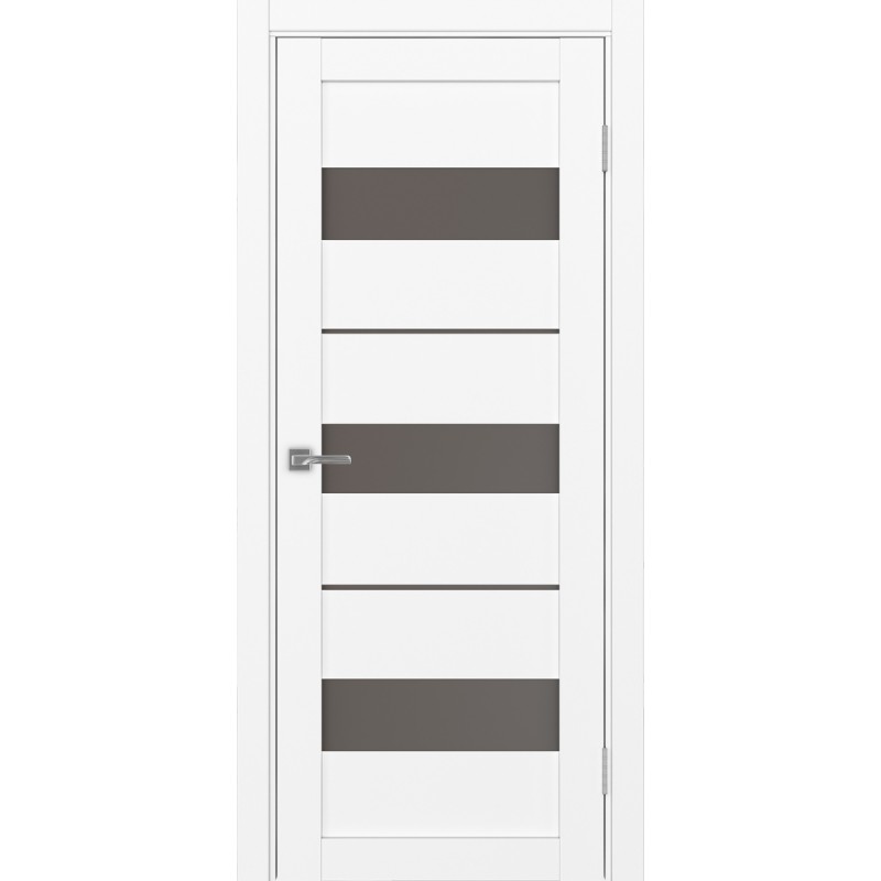 Межкомнатная дверь Турин 526.122, цвет белый снежный, заполнение Бронза матовое, размер 200*80 см.