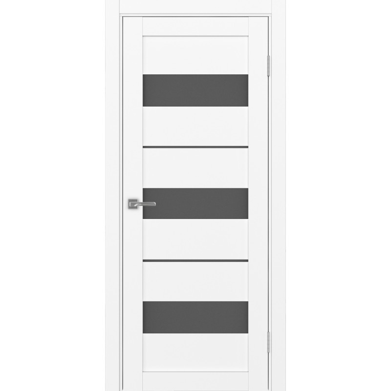 Межкомнатная дверь Турин 526.122, цвет белый снежный, заполнение Графит матовое, размер 200*80 см.