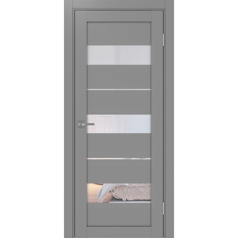 Межкомнатная дверь Турин 526.122, цвет серый, заполнение Прозрачное, размер 200*80 см.