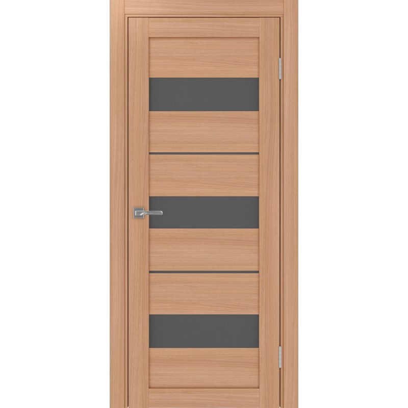 Межкомнатная дверь Турин 526.122, цвет ясень тёмный, заполнение Графит матовое, размер 200*80 см.