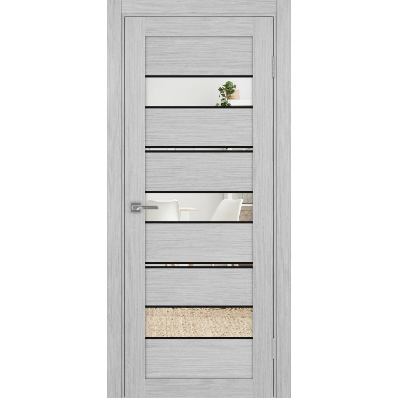 Межкомнатная дверь Турин 526.122 АППmax молдинг SB, цвет дуб серый FL, заполнение Зеркало/Зеркало, размер 200*80 см.