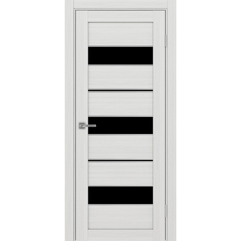 Межкомнатная дверь Турин 526.122 АППmax молдинг SC, цвет ясень серебристый, заполнение LACчерный, размер 200*80 см.