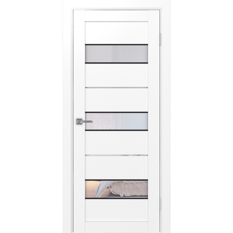 Межкомнатная дверь Турин 526.122 АПС молдинг SB, цвет белый снежный, заполнение Прозрачное, размер 200*80 см.