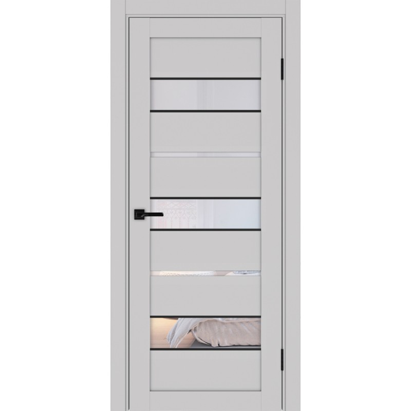 Межкомнатная дверь Турин 526.122 АПС молдинг SB, цвет пепельный, заполнение Прозрачное, размер 200*80 см.