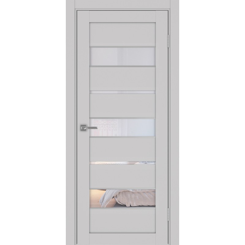 Межкомнатная дверь Турин 526.122 АПС молдинг SC, цвет пепельный, заполнение Прозрачное, размер 200*80 см.