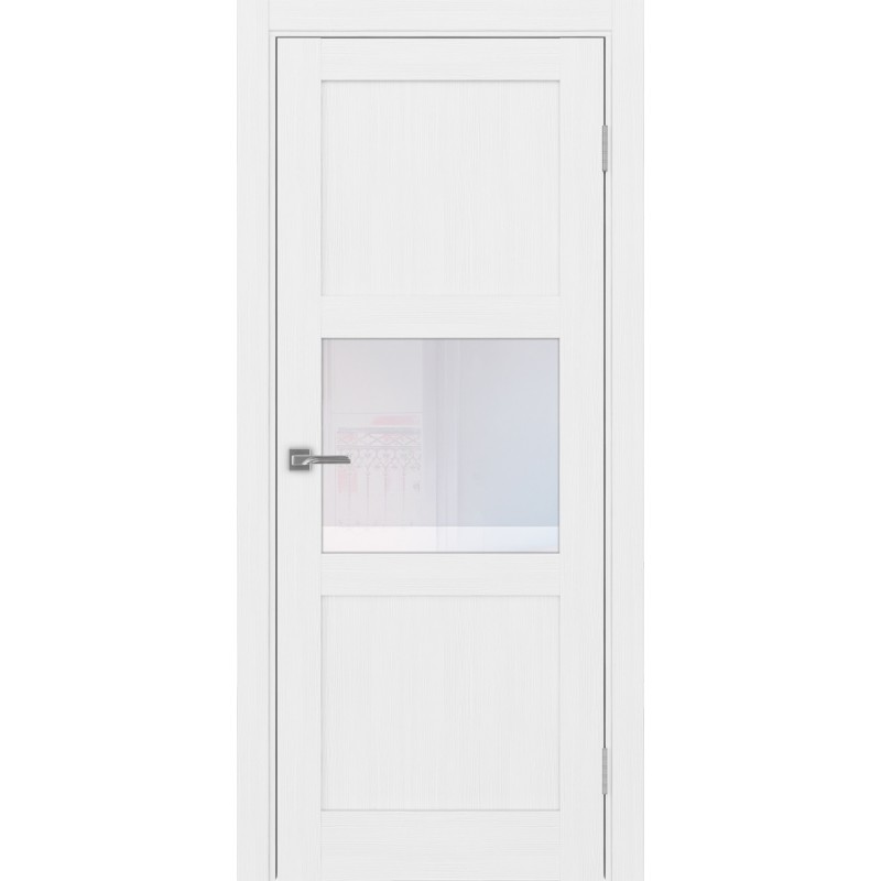 Межкомнатная дверь Турин 530.121, цвет белый лёд, заполнение Прозрачное, размер 200*80 см.