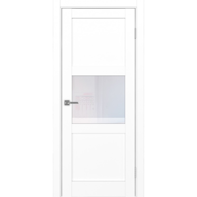 Межкомнатная дверь Турин 530.121, цвет белый снежный, заполнение Прозрачное, размер 200*80 см.