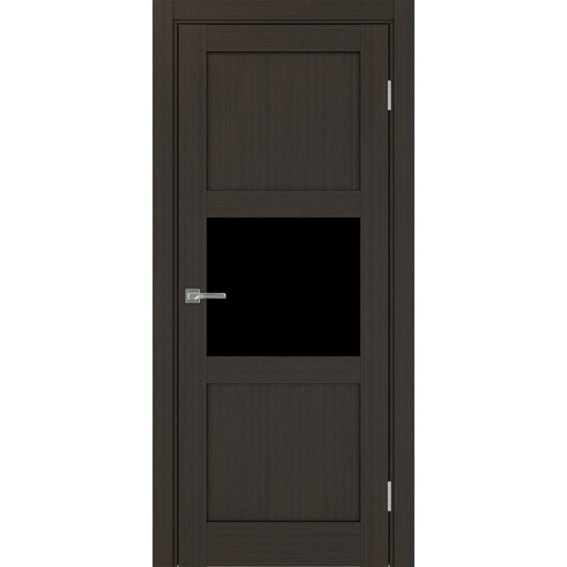 Межкомнатная дверь Турин 530.121, цвет венге FL, заполнение LACчерный, размер 200*80 см.