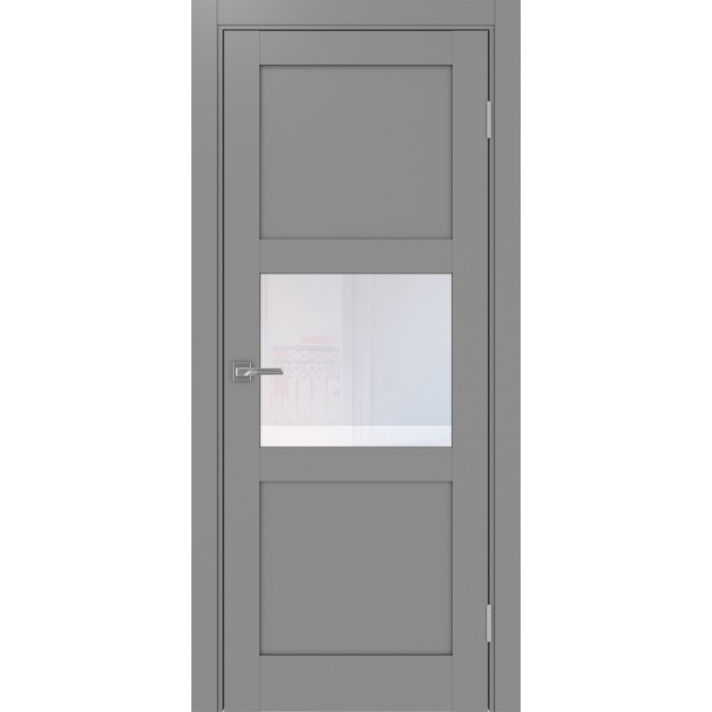 Межкомнатная дверь Турин 530.121, цвет серый, заполнение Прозрачное, размер 200*80 см.