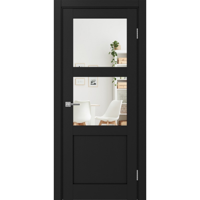 Межкомнатная дверь Турин 530.221, цвет Антрацит стекло Зеркало/Зеркало, размер 80*200 см.