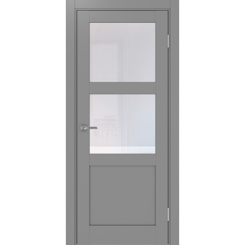 Межкомнатная дверь Турин 530.221, цвет серый, заполнение Прозрачное, размер 200*80 см.