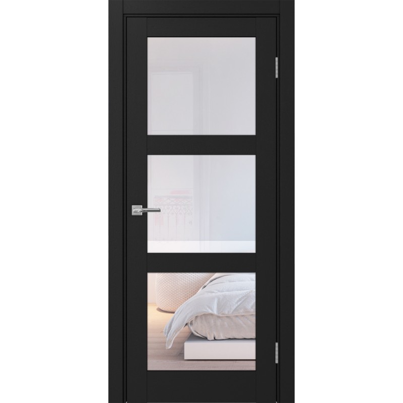 Межкомнатная дверь Турин 530.222, цвет Антрацит стекло Прозрачное, размер 80*200 см.