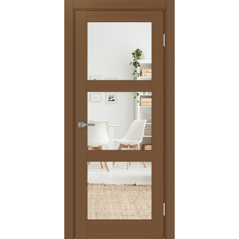 Межкомнатная дверь Турин 530.222, цвет орех NL, заполнение Зеркало/Зеркало, размер 200*80 см.