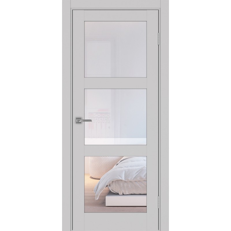 Межкомнатная дверь Турин 530.222, цвет пепельный, заполнение Прозрачное, размер 200*80 см.