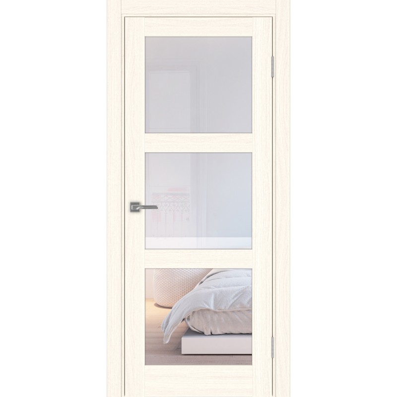 Межкомнатная дверь Турин 530.222, цвет ясень светлый, заполнение Прозрачное, размер 200*80 см.