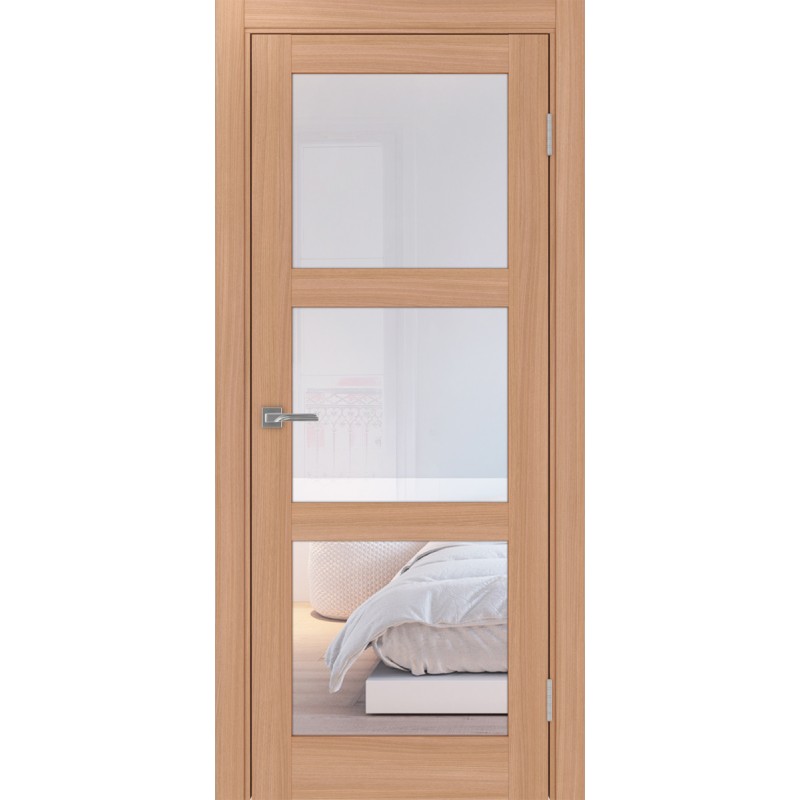 Межкомнатная дверь Турин 530.222, цвет ясень тёмный, заполнение Прозрачное, размер 200*80 см.