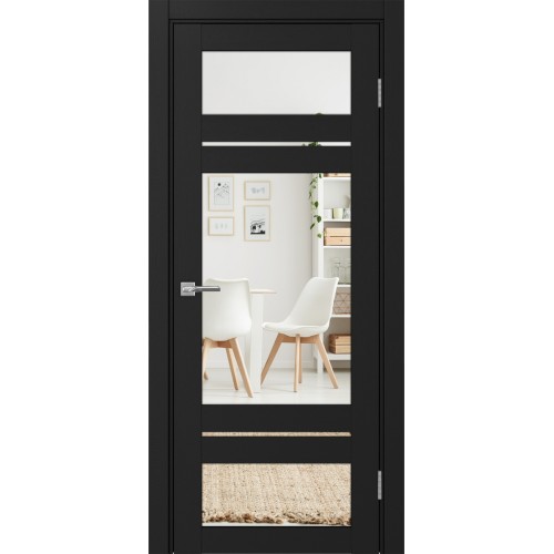 Турин 532.22222, цвет Антрацит стекло Зеркало/Зеркало, размер 80*200 см.