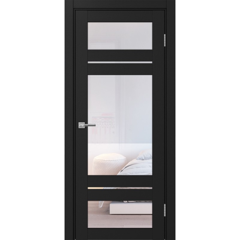 Межкомнатная дверь Турин 532.22222, цвет Антрацит стекло Прозрачное, размер 80*200 см.