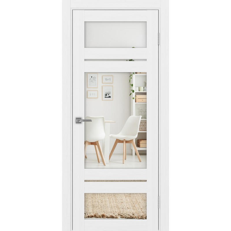 Межкомнатная дверь Турин 532.22222, цвет белый лёд, заполнение Зеркало/Зеркало, размер 200*80 см.