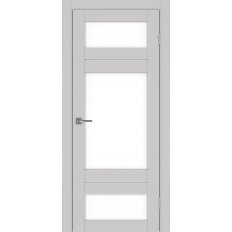 Межкомнатная дверь Турин 532.22222, цвет Пепельный стекло LACбелый, размер 80*200 см.