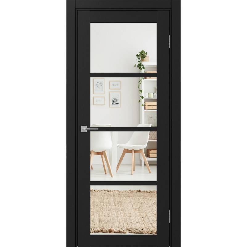 Межкомнатная дверь Турин 540.2222, цвет Антрацит стекло Зеркало/Зеркало, размер 80*200 см.