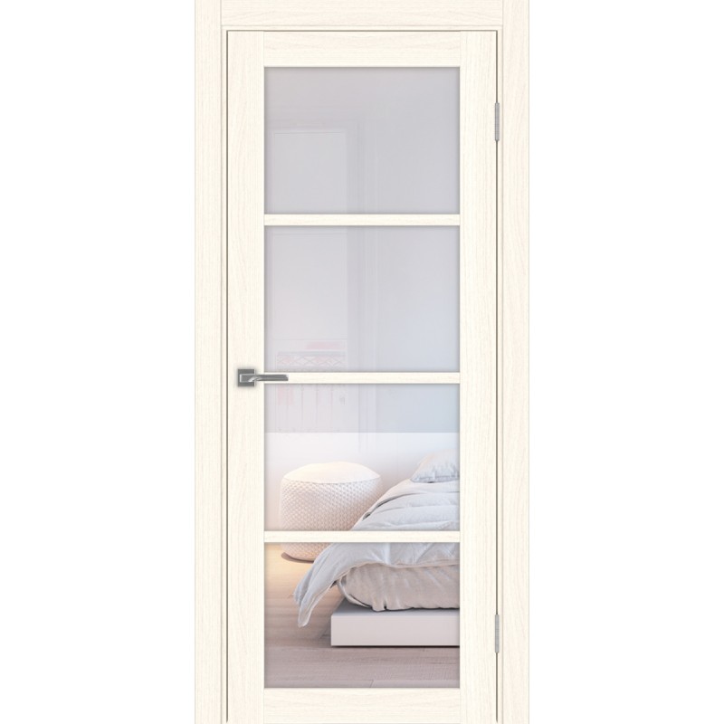 Межкомнатная дверь Турин 540.2222, цвет ясень светлый, заполнение Прозрачное, размер 200*80 см.
