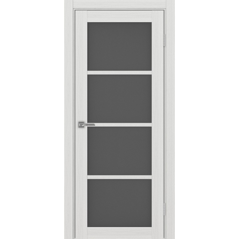 Межкомнатная дверь Турин 540.2222, цвет ясень серебристый, заполнение Графит матовое, размер 200*80 см.