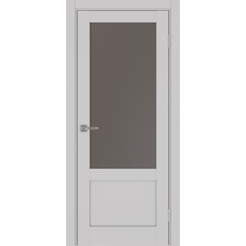 Межкомнатная дверь Турин 540ПФ.21, цвет пепельный, заполнение Бронза матовое, размер 200*80 см.