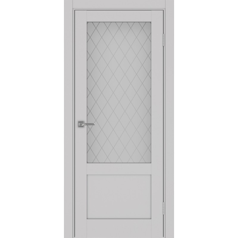 Межкомнатная дверь Турин 540ПФ.21, цвет пепельный, заполнение Кристалл бесцветное, размер 200*80 см.