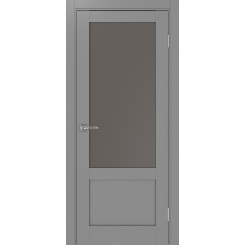 Межкомнатная дверь Турин 540ПФ.21, цвет серый, заполнение Бронза матовое, размер 200*80 см.
