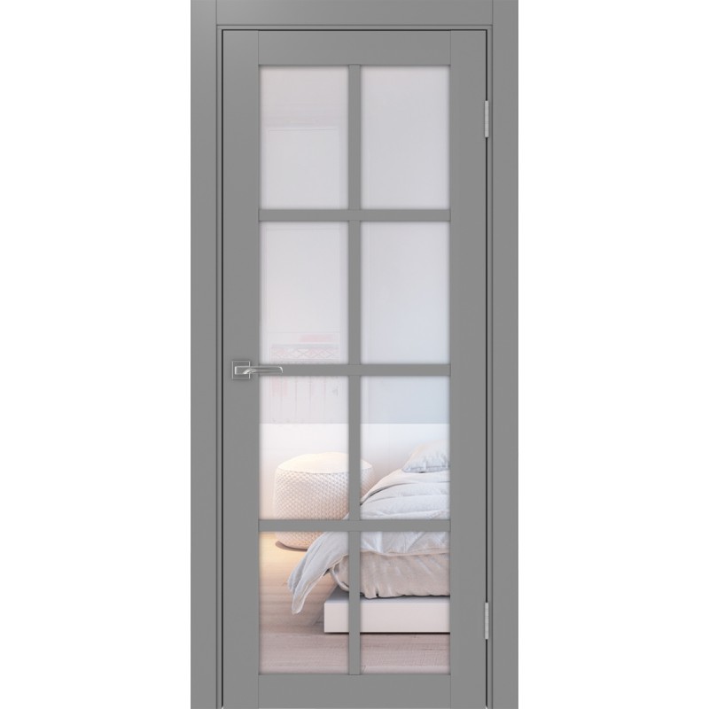 Межкомнатная дверь Турин 541.2222, цвет серый, заполнение Прозрачное, размер 200*80 см.