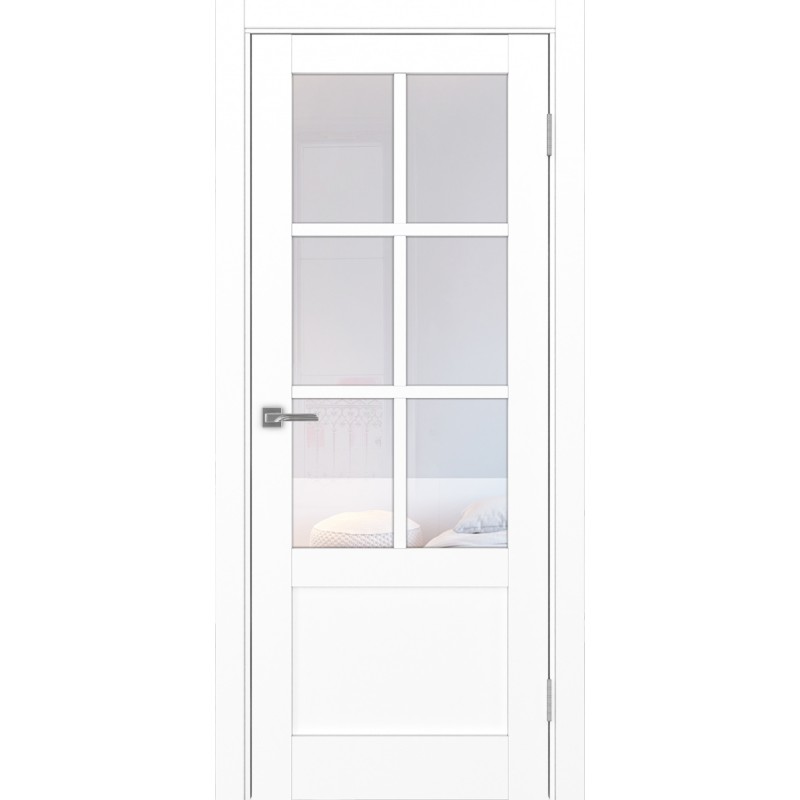 Межкомнатная дверь Турин 541ПФ.2221, цвет белый снежный, заполнение Прозрачное, размер 200*80 см.
