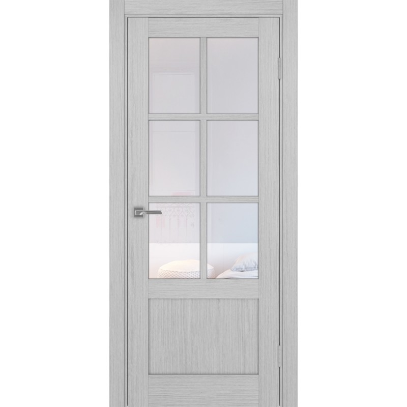 Межкомнатная дверь Турин 541ПФ.2221, цвет дуб серый FL, заполнение Прозрачное, размер 200*80 см.