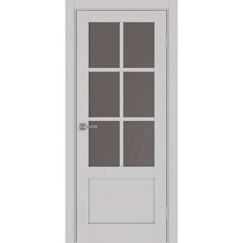 Межкомнатная дверь Турин 541ПФ.2221, цвет пепельный, заполнение Бронза матовое, размер 200*80 см.