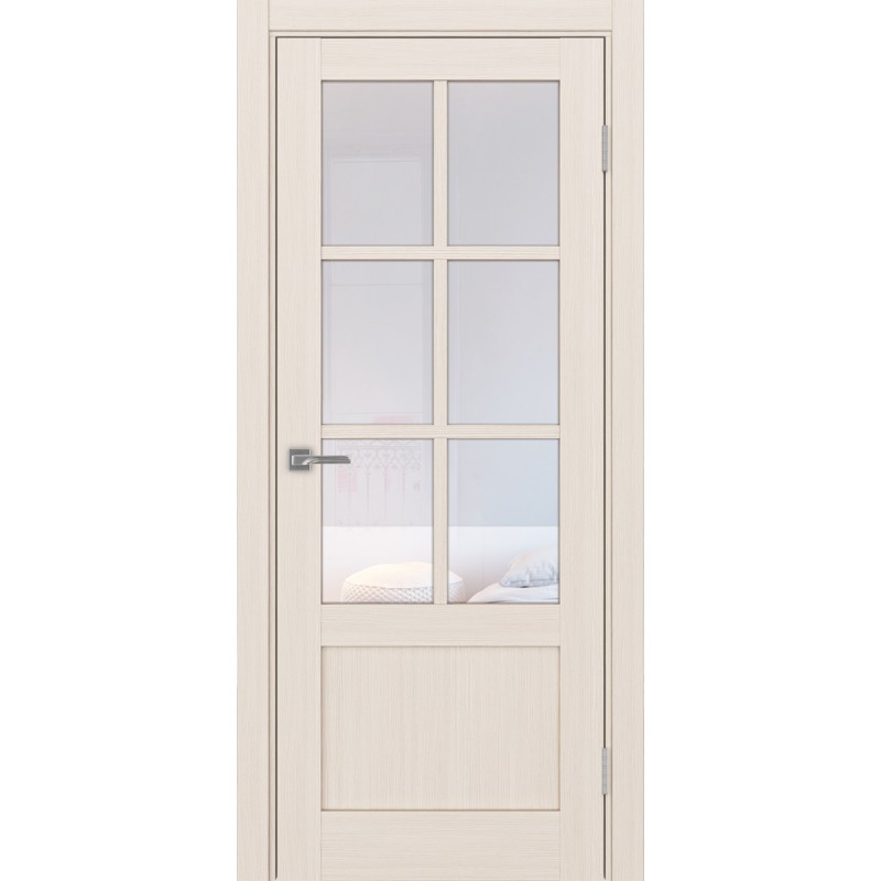 Межкомнатная дверь Турин 541ПФ.2221, цвет ясень перламутровый, заполнение Прозрачное, размер 200*80 см.
