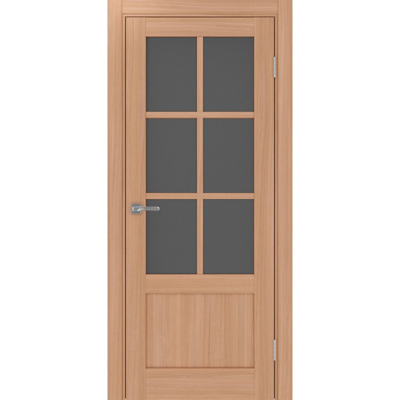 Межкомнатная дверь Турин 541ПФ.2221, цвет ясень тёмный, заполнение Графит матовое, размер 200*80 см.