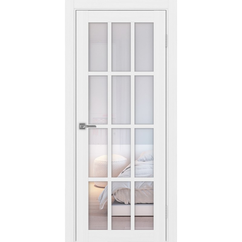 Межкомнатная дверь Турин 542.2222, цвет белый лёд, заполнение Прозрачное, размер 200*80 см.