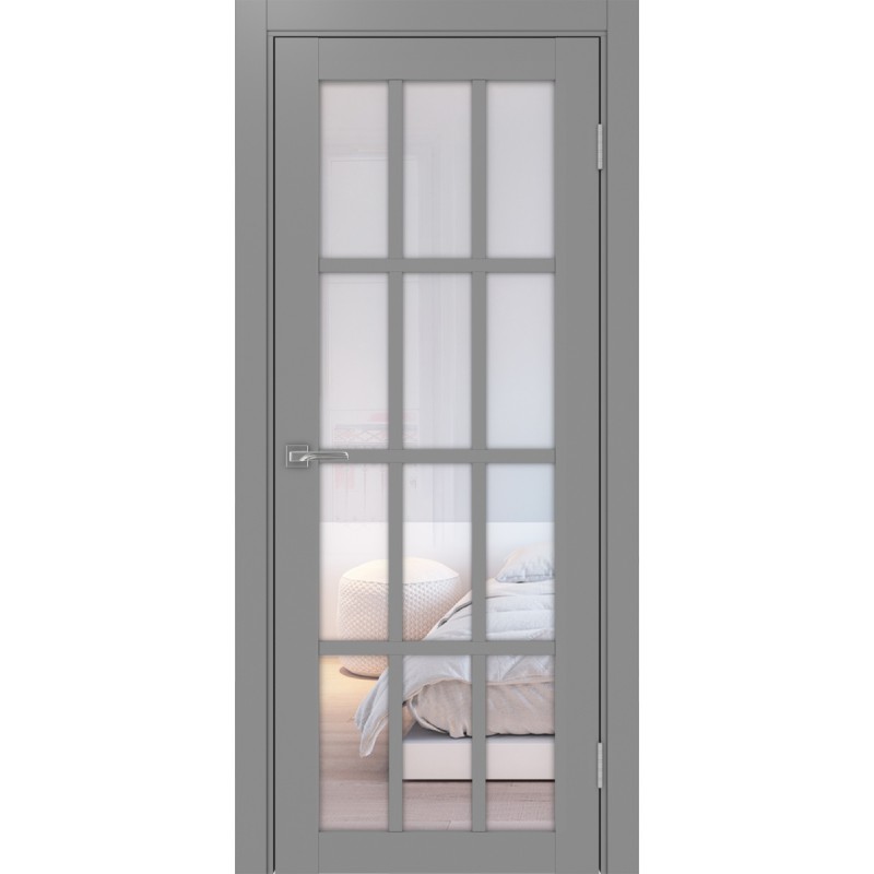 Межкомнатная дверь Турин 542.2222, цвет серый, заполнение Прозрачное, размер 200*80 см.
