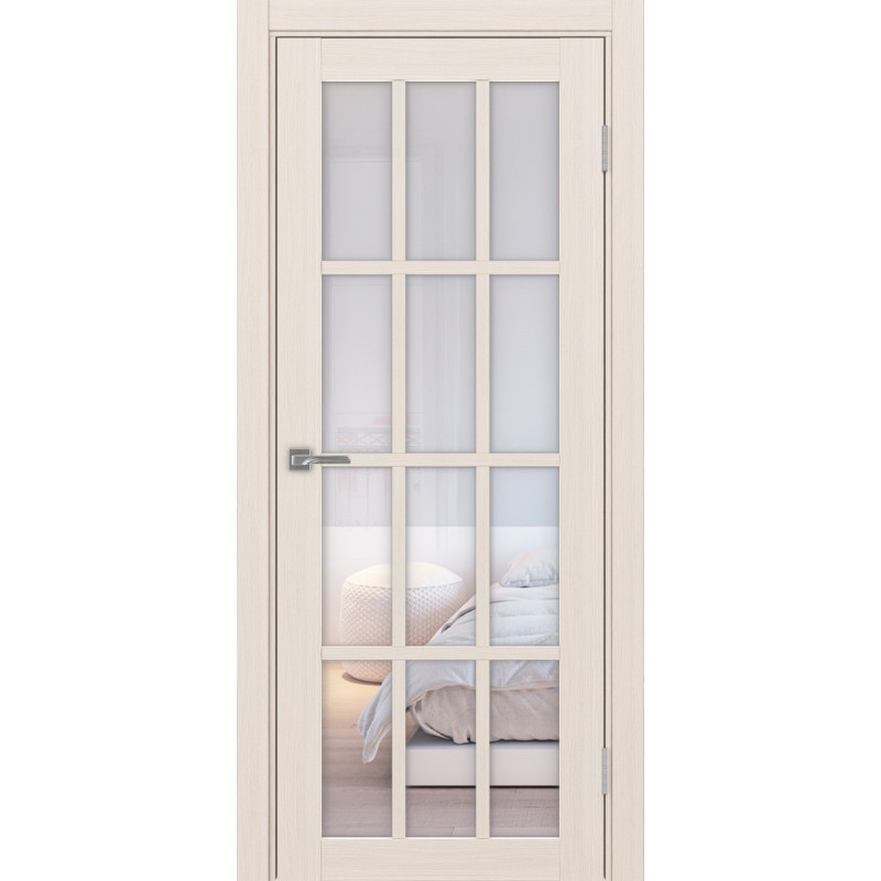 Межкомнатная дверь Турин 542.2222, цвет ясень перламутровый, заполнение Прозрачное, размер 200*80 см.