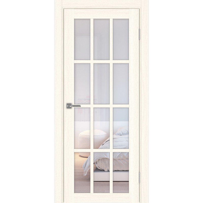 Межкомнатная дверь Турин 542.2222, цвет ясень светлый, заполнение Прозрачное, размер 200*80 см.