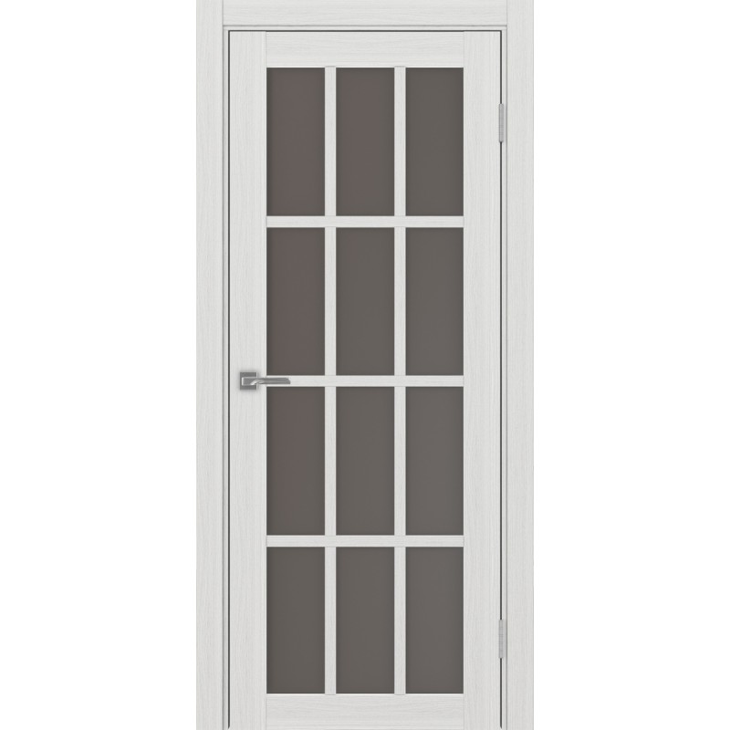 Межкомнатная дверь Турин 542.2222, цвет ясень серебристый, заполнение Бронза матовое, размер 200*80 см.