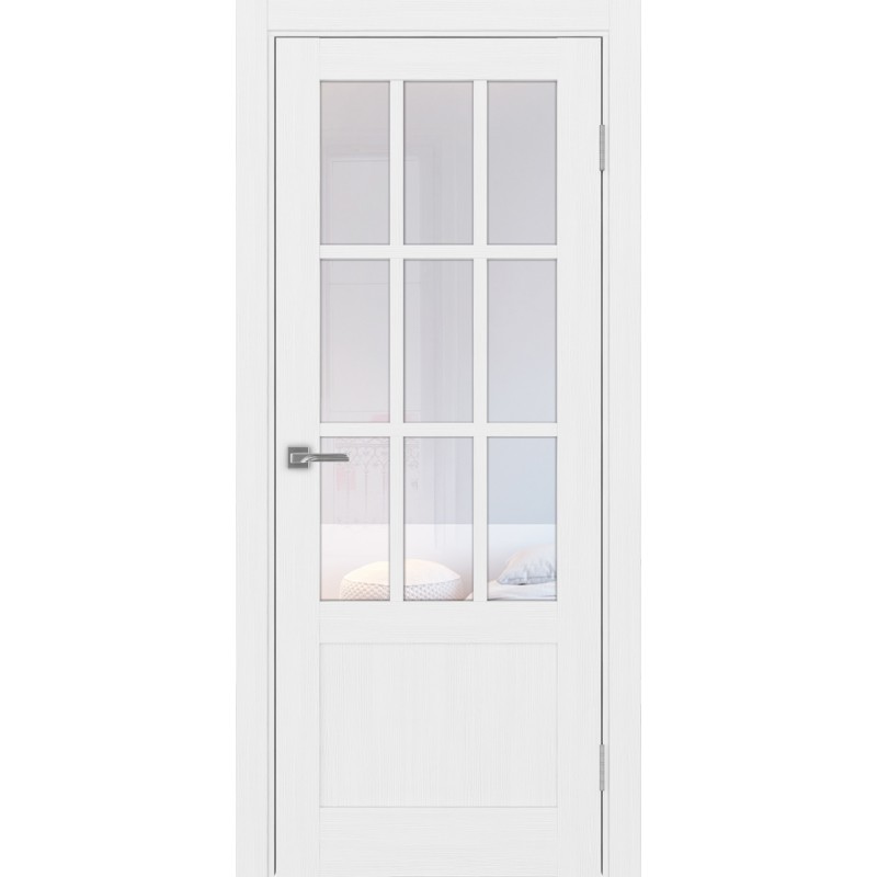 Межкомнатная дверь Турин 542ПФ.2221, цвет белый лёд, заполнение Прозрачное, размер 200*80 см.