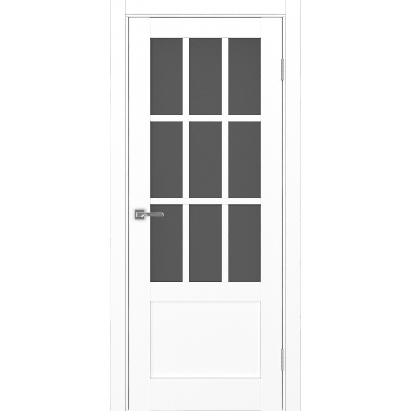 Межкомнатная дверь Турин 542ПФ.2221, цвет белый снежный, заполнение Графит матовое, размер 200*80 см.